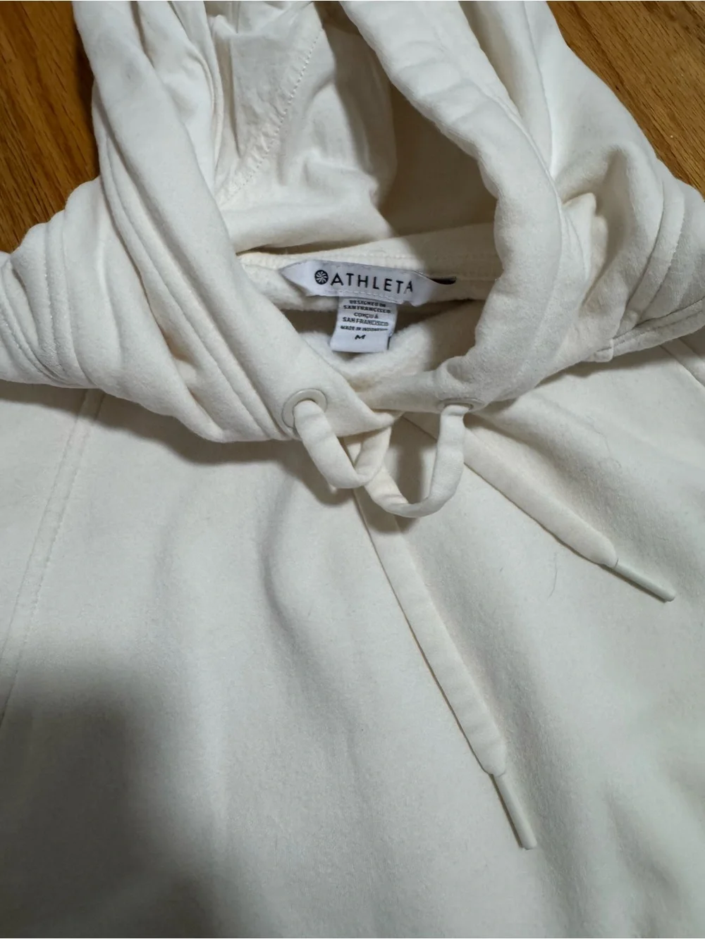Athleta Women’s Cream Hooded Sweatshirt